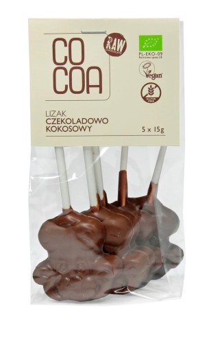 LIZAKI CZEKOLADOWO - KOKOSOWE BEZGLUTENOWE BIO (5 x 15 g) 75 g - COCOA