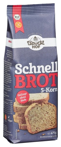 MIESZANKA DO WYPIEKU CHLEBA 5 ZIAREN BEZGLUTENOWA BIO 475 g - BAUCK HOF