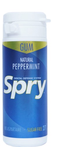 GUMA DO ŻUCIA Z KSYLITOLEM O SMAKU MIĘTY PIEPRZOWEJ BEZGLUTENOWA 27 SZTUK (32,5 g) - SPRY