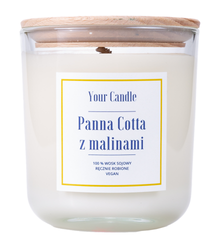 ŚWIECA SOJOWA PANNA COTTA Z MALINAMI 210 ml - YOUR CANDLE