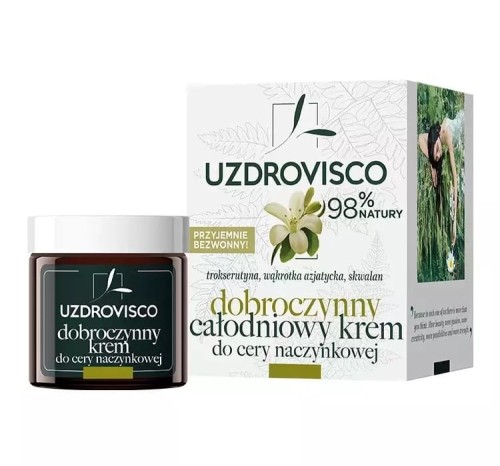 KREM DO TWARZY CAŁODNIOWY DO CERY NACZYNKOWEJ 50 ml - UZDROVISCO