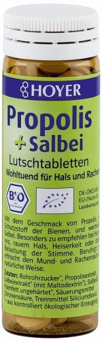 TABLETKI DO SSANIA PROPOLIS + SZAŁWIA BIO 30 g (60 sztuk) - HOYER