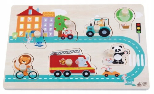 PUZZLE DREWNIANE ULICA (CIRCUS CITY) DLA DZIECI OD 12 MIESIĄCA ŻYCIA - SUN BABY