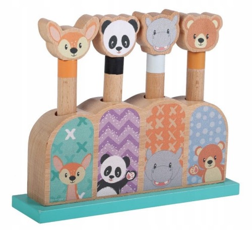 ZABAWKA DREWNIANA (POP UP ANIMALS) DLA DZIECI OD 12 MIESIĄCA ŻYCIA - SUN BABY