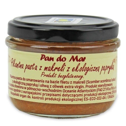 PIKANTNA PASTA Z MAKRELI Z BIO PAPRYKĄ BEZGLUTENOWA 125 g (SŁOIK) - PAN DO MAR