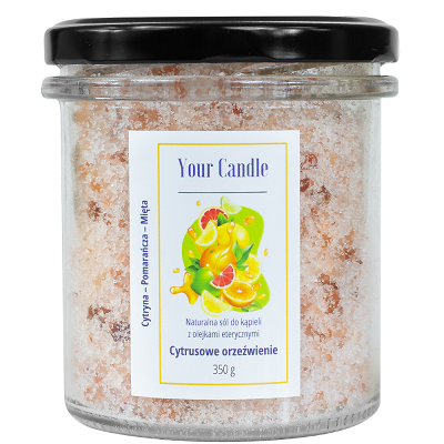 SÓL DO KĄPIELI NATURALNA Z OLEJKAMI ETERYCZNYMI CYTRUSOWE ORZEŹWIENIE 350 g - YOUR CANDLE
