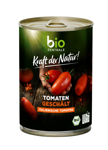POMIDORY BEZ SKÓRY W SOKU POMIDOROWYM BEZGLUTENOWE BIO 400 g (240 g) - BIO ZENTRALE