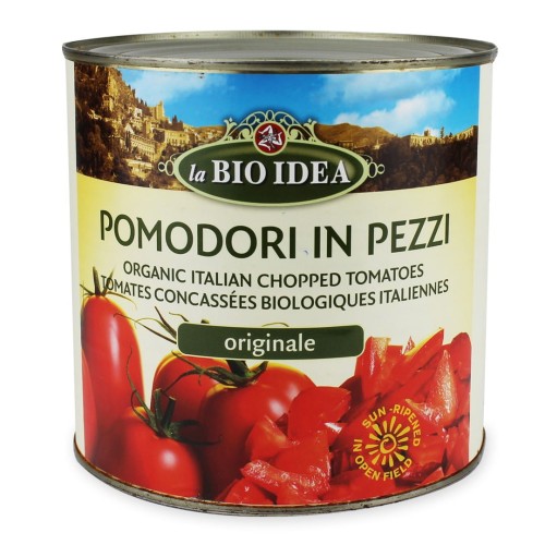 POMIDORY KROJONE BEZ SKÓRY BIO 2,5 kg (1,5 kg) - HORECA La Bio Idea