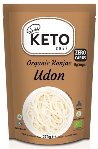 MAKARON KETO KONJAC TYPU NOODLE UDON BEZGLUTENOWY BIO 270 g - KETO CHEF (BETTER THAN FOODS)