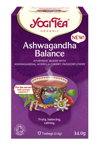 HERBATKA AJURWEDYJSKA RÓWNOWAGA Z ASHWAGANDHĄ ASHWAGANDHA BALANCE BIO (17 x 2 g) 34 g - YOGI TEA