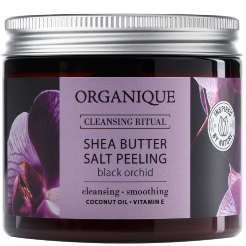 PEELING SOLNY DO CIAŁA Z MASŁEM SHEA BLACK ORCHID 200 g - ORGANIQUE