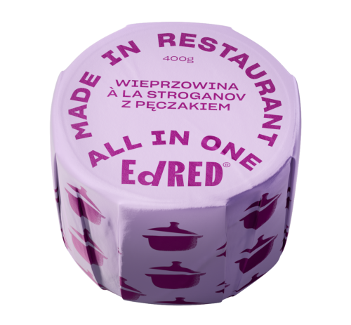 Konserwa Wieprzowina a la Stroganov z Pęczakiem 400g - Ed Red