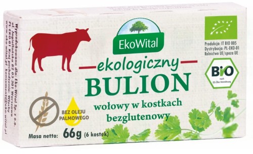 KOSTKI ROSOŁOWE WOŁOWE BIO EKOWITAL 66G BEZ OLEJU PALMOWEGO