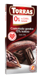 CZEKOLADA GORZKA 72% BEZ CUKRU BEZGLUTENOWA 75 g - TORRAS