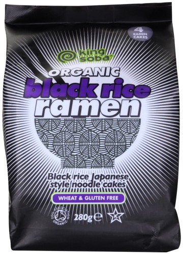 MAKARON Z RYŻU CZARNEGO RAMEN W STYLU JAPOŃSKIM GNIAZDA BEZGLUTENOWY BIO 280 g - KING SOBA