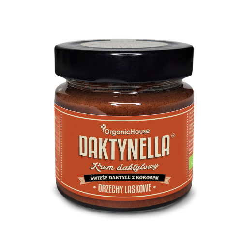 KREM KOKOSOWO - DAKTYLOWY ORZECHY LASKOWE BEZGLUTENOWY BIO 190 g - ORGANIC HOUSE DAKTYNELLA