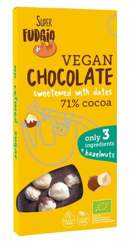 CZEKOLADA SŁODZONA DAKTYLAMI Z ORZECHAMI LASKOWYMI BEZGLUTENOWA BIO 100 g - ME GUSTO