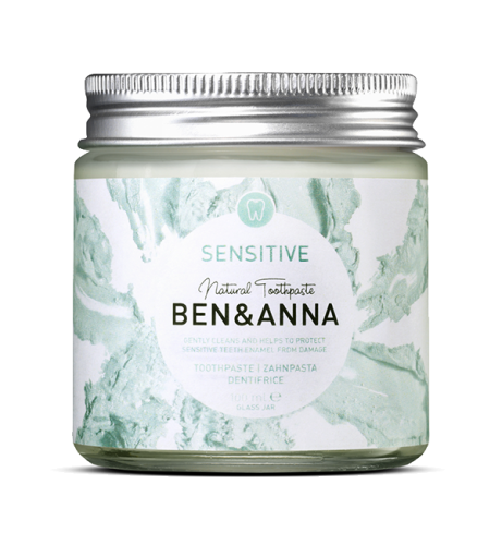 PASTA DO ZĘBÓW WRAŻLIWYCH BEZ FLUORU ECO 100 ml (SŁOIK) - BEN & ANNA