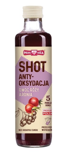 SHOT ANTYOKSYDACJA OWOC RÓŻY, ARONIA 250 ml - POLSKA RÓŻA