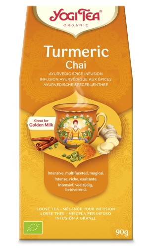 HERBATKA ZŁOTY CHAI Z KURKUMĄ TURMERIC CHAI BIO 90 g - YOGI TEA