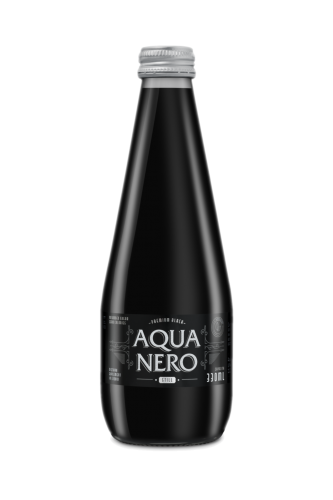 CZARNA WODA NIEGAZOWANA 330 ml SZKŁO - AQUA EAST AQUA NERO