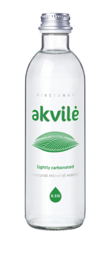 NATURALNA WODA MINERALNA LEKKO GAZOWANA 330 ml SZKŁO - AKVILE