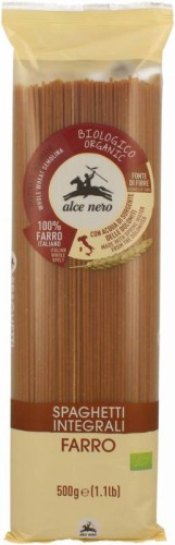 MAKARON ORKISZOWY RAZOWY SPAGHETTI BIO 500G ALCE NERO