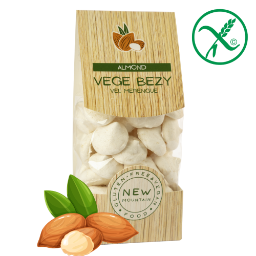 Wegańskie Bezy Migdałowe Bezglutenowe 50g New Mountain