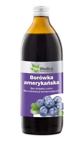 Sok Borówka Amerykańska 500ml EkaMedica