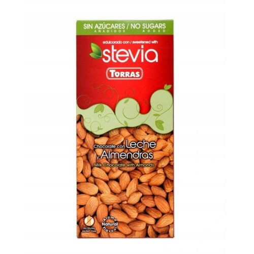 CZEKOLADA MLECZNA MIGDAŁY STEVIA BEZGLUTENOWA TORRAS 125G