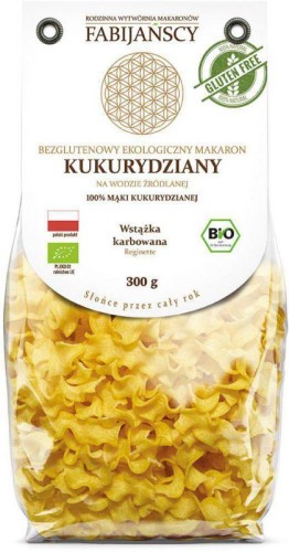 Makaron Kukurydziany Wstążka Karbowana Bezglutenowy Bio 300g Fabijańscy