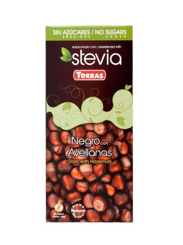 CZEKOLADA GORZKA STEVIA ORZECH LASKOWY BEZGLUTENOWA TORRAS 125G