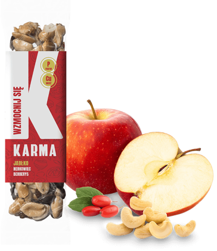 BATON WZMOCNIJ SIĘ JABŁKO NERKOWIEC KARMA 40G