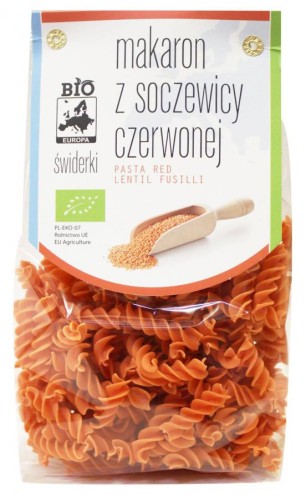 MAKARON Z SOCZEWICY CZERWONEJ ŚWIDERKI BIO EUROPA 250G