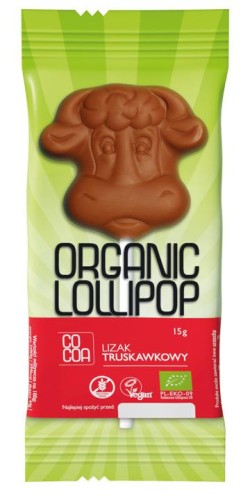 LIZAK O SMAKU TRUSKAWKOWYM BEZGLUTENOWY 15G BIO COCOA