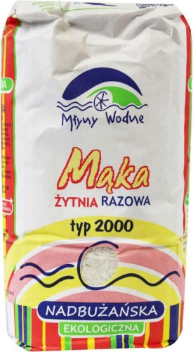 Mąka Żytnia Razowa Nadbużańska Typ 2000 Bio Młyny Wodne 1kg
