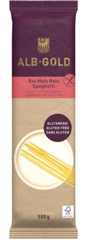 MAKARON KUKURYDZIANO-RYŻOWY SPAGHETTI BEZGLUTENOWY BIO ALB GOLD 500G