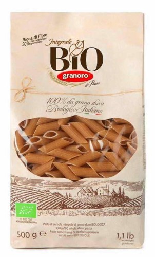 Makaron Pełnoziarnisty Mezze Penne Rigate Bio Granoro 500g