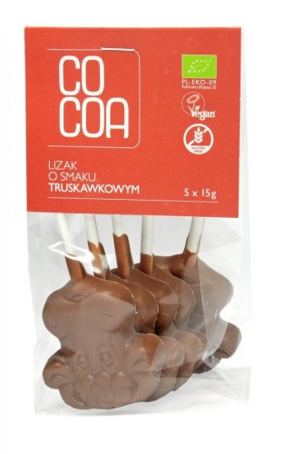 LIZAKI O SMAKU TRUSKAWKOWYM BEZGLUTENOWE BIO COCOA 75G