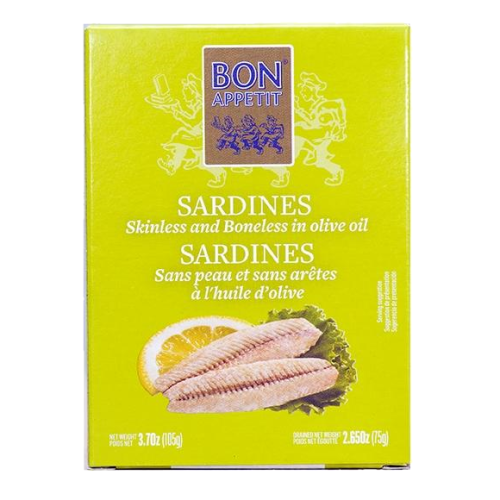 SARDYNKI FILET BEZ SKÓRY I OŚCI BON APPETIT105G