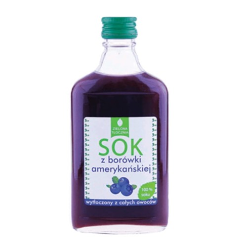 SOK Z BORÓWKI AMERYKYKAŃSKIEJ ZIELONA TŁOCZNIA 200ML