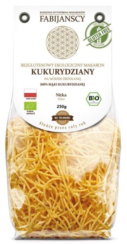 MAKARON KUKURYDZIANY NITKA BEZGLUTENOWY BIO FABIJAŃSCY 250G