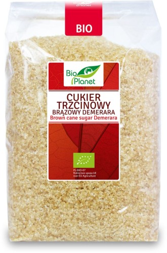 CUKIER TRZCINOWY BRĄZOWY DEMERARA BIO PLANET 1KG