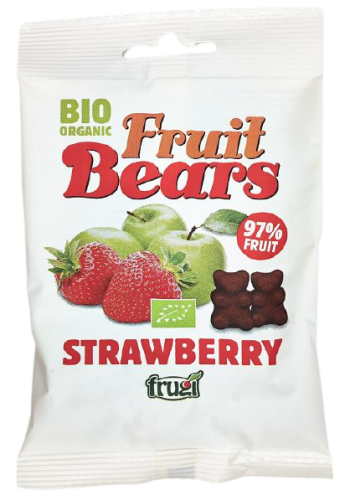 ŻELKI MISIE JABŁKO-TRUSKAWKA BIO BEZGLUTENOWE 50G