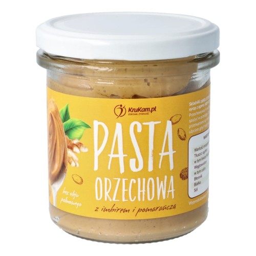 PASTA ORZECHOWA Z IMBIREM I POMARAŃCZĄ KRUKAM 300G