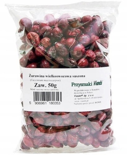 Żurawina Cała Suszona Bez Cukru Viands 50g