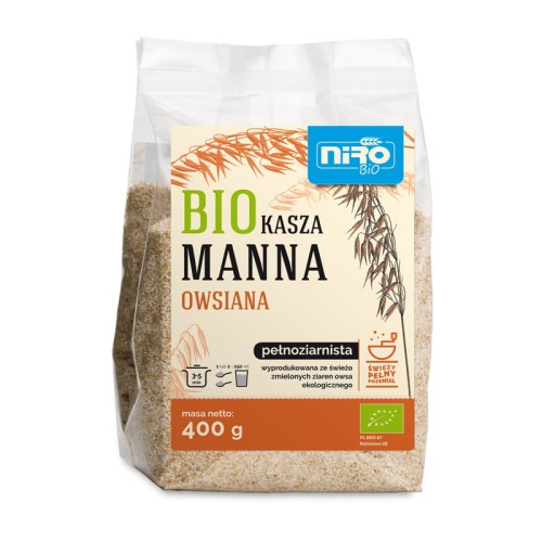 Kasza Owsiana Pełnoziarnista BIO 400g NIRO