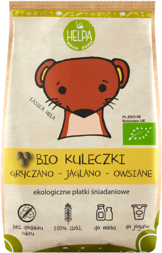 Kulki Śniadaniowe 3 zboża Gryczano-Jaglano-Owsiane BIO 160g HELPA