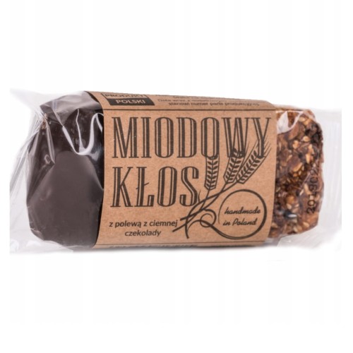 Baton Miodowy Kłos z Ciemną Czekoladą 80g Łysoń