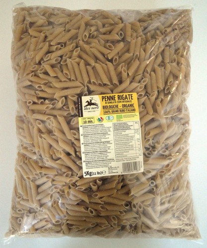 MAKARON SEMOLINOWY RAZOWY PENNE BIO 5 kg - HORECA ALCE NERO